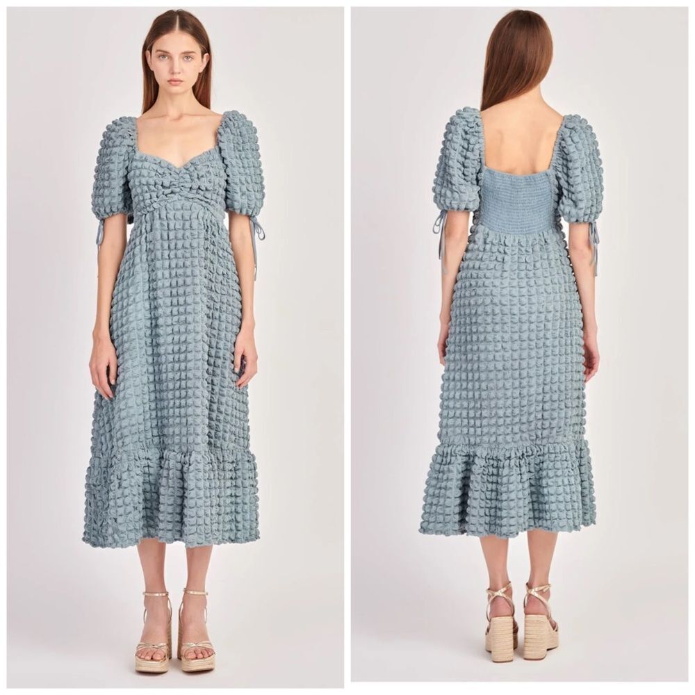 Endless Rose BUBBLE PUFF SLEEVE MAXI DRESS